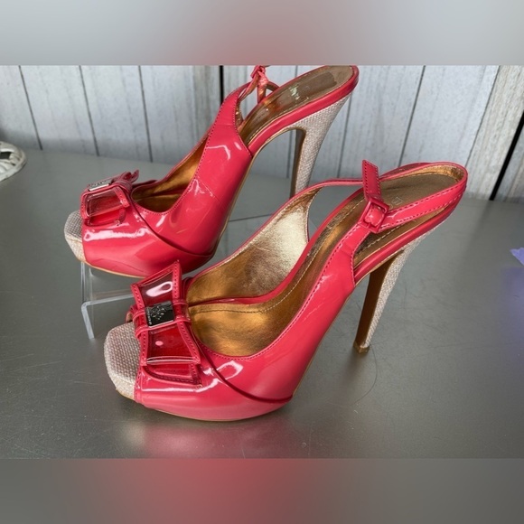 BCBGeneration Womens Patent Pink Leather Pointed Toe Stiletto Heels Size 7.5 - Picture 2 of 7